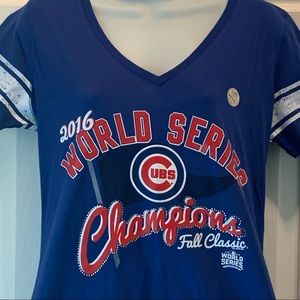 NWOT Chicago Cubs 2016 World Series Blue Tee M